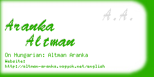 aranka altman business card